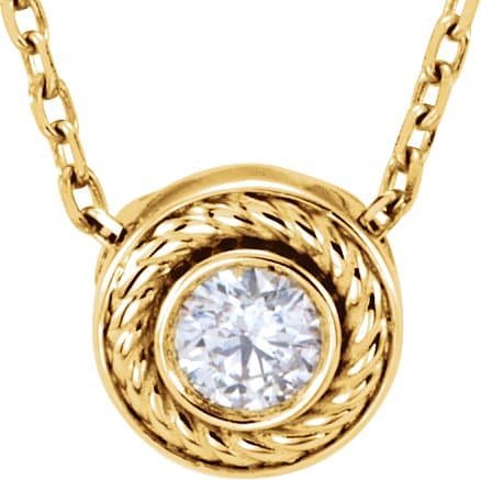 14K Rose 1/10 CTW Natural Diamond 16" Necklace