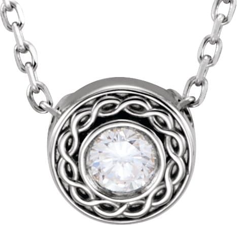 14K Rose 1/10 CTW Natural Diamond Slide 16 Necklace
