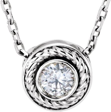 14K Rose 1/10 CTW Natural Diamond 16" Necklace