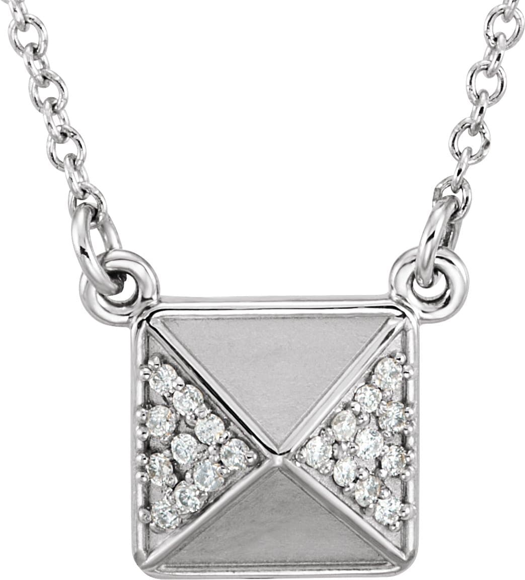 14K White .05 CTW Natural Diamond 16 1/2 Necklace
