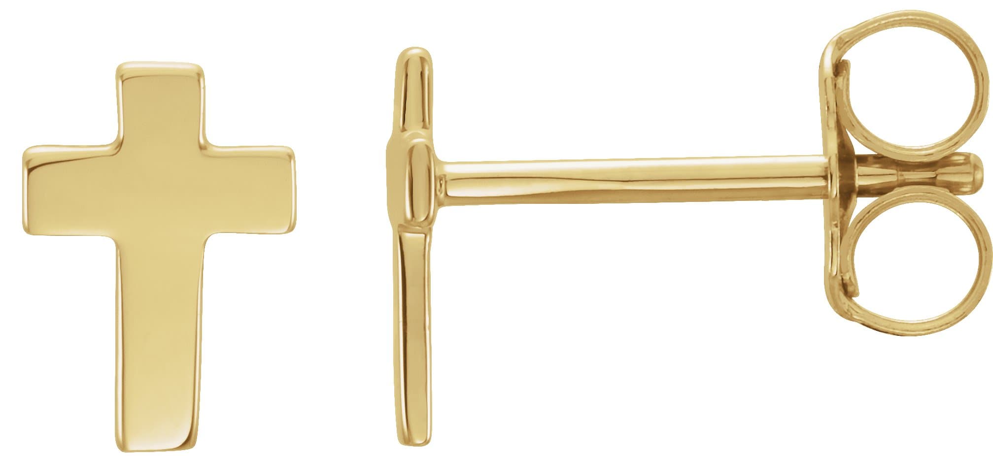14K White 7x5 mm Cross Earrings