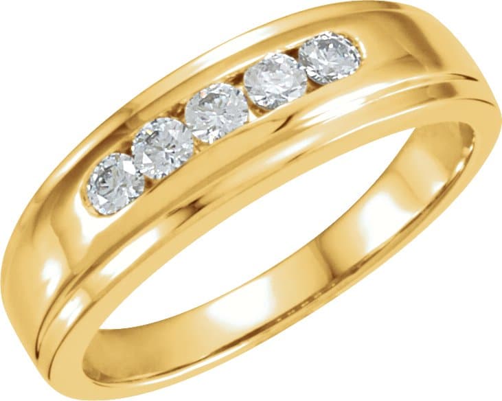 14K White 1/3 CTW Natural Diamond Channel-Set Band