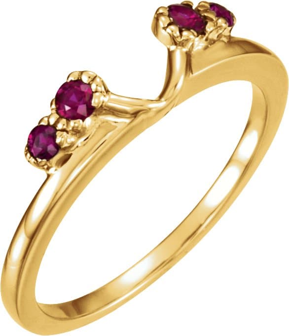14K Yellow Natural Ruby Wrap-Style Ring Enhancer