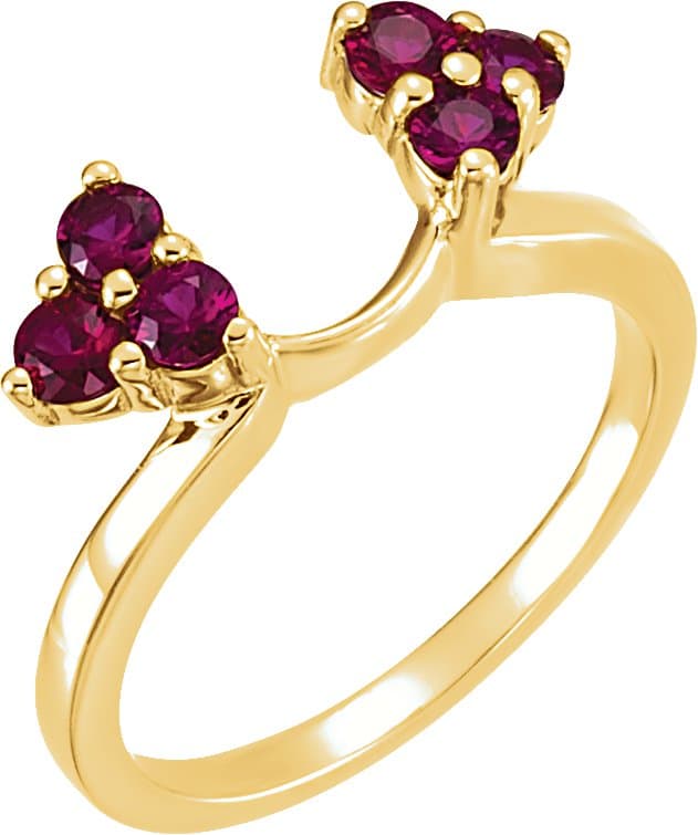 14K Yellow Natural Ruby Wrap-Style Enhancer Ring