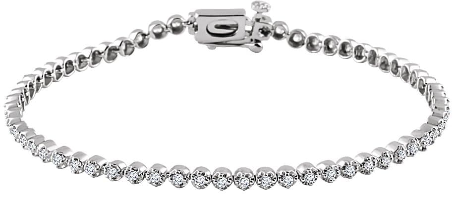 14K Rose 1 CTW Natural Diamond Line 7" Bracelet