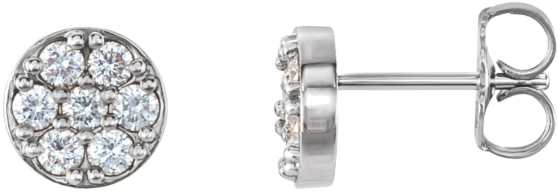 14K Rose 3/8 CTW Natural Diamond Cluster Earrings
