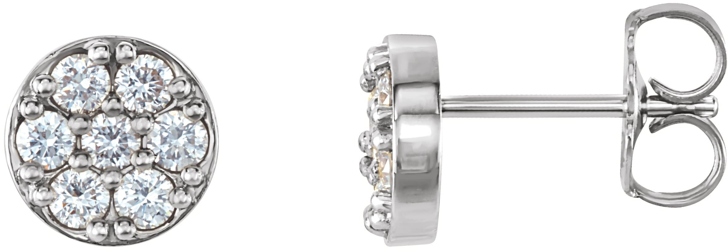 14K Rose 3/8 CTW Natural Diamond Cluster Earrings