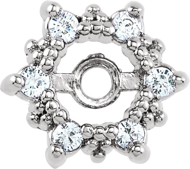 14K White 1/10 CTW Natural Diamond Earring Jackets