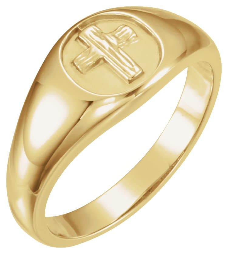 10K White The Rugged Cross® Chastity Ring Size 11