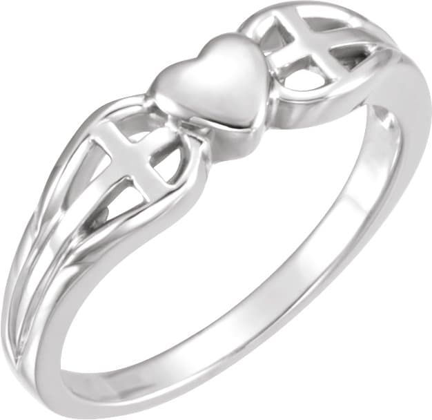 Heart & Cross Ring view 1