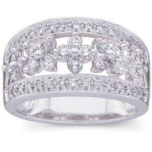 14K White 3/4 CTW Natural Diamond Ring