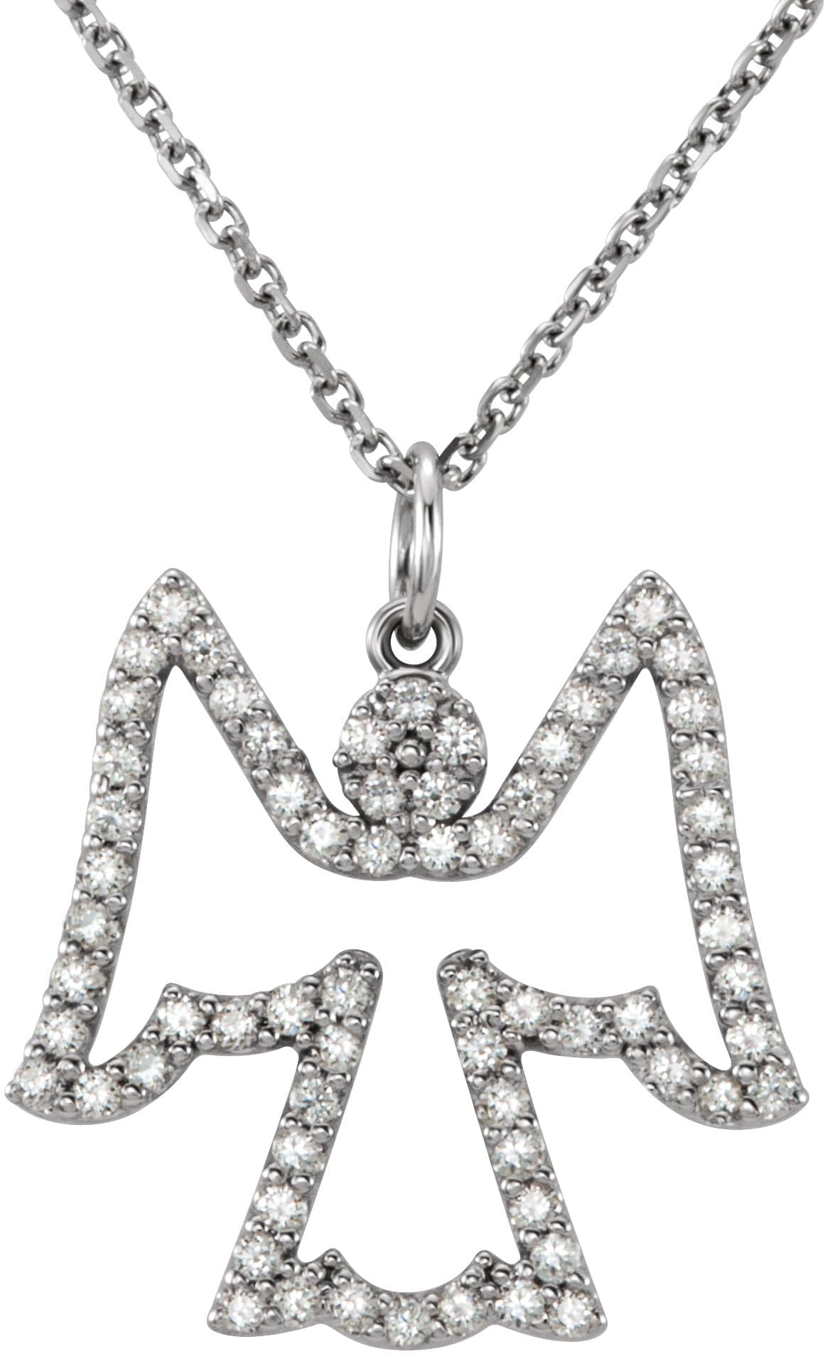 14K White 1/3 CTW Natural Diamond Angel 16 Necklace