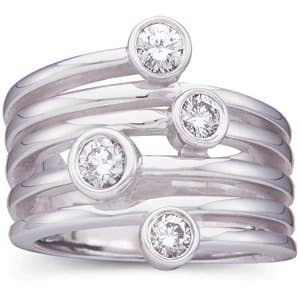 14K White 1/2 CTW Natural Diamond Ring