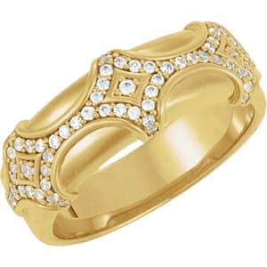 14K White 1/2 CTW Natural Diamond Vintage-Inspired Ring