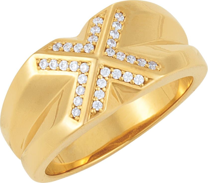 14K White 1.2 mm Round Accented Ring Mounting