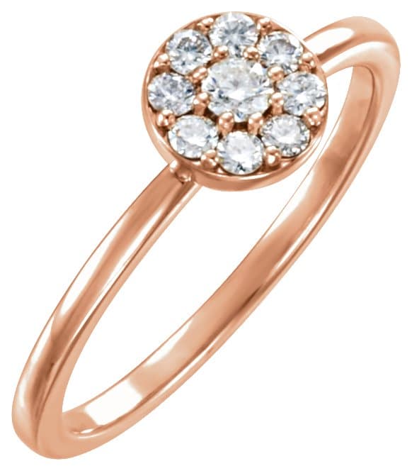 14K Rose 1/4 CTW Natural Diamond Stackable Ring