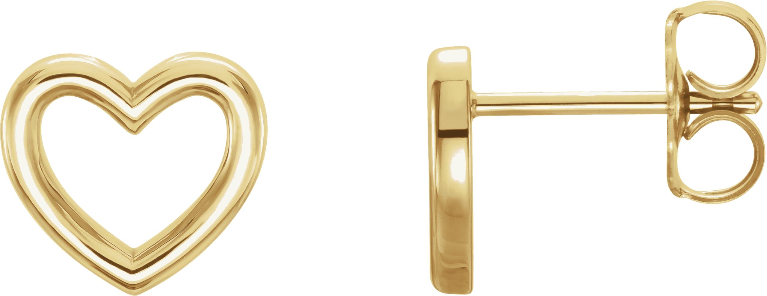 14K Rose Heart Earrings