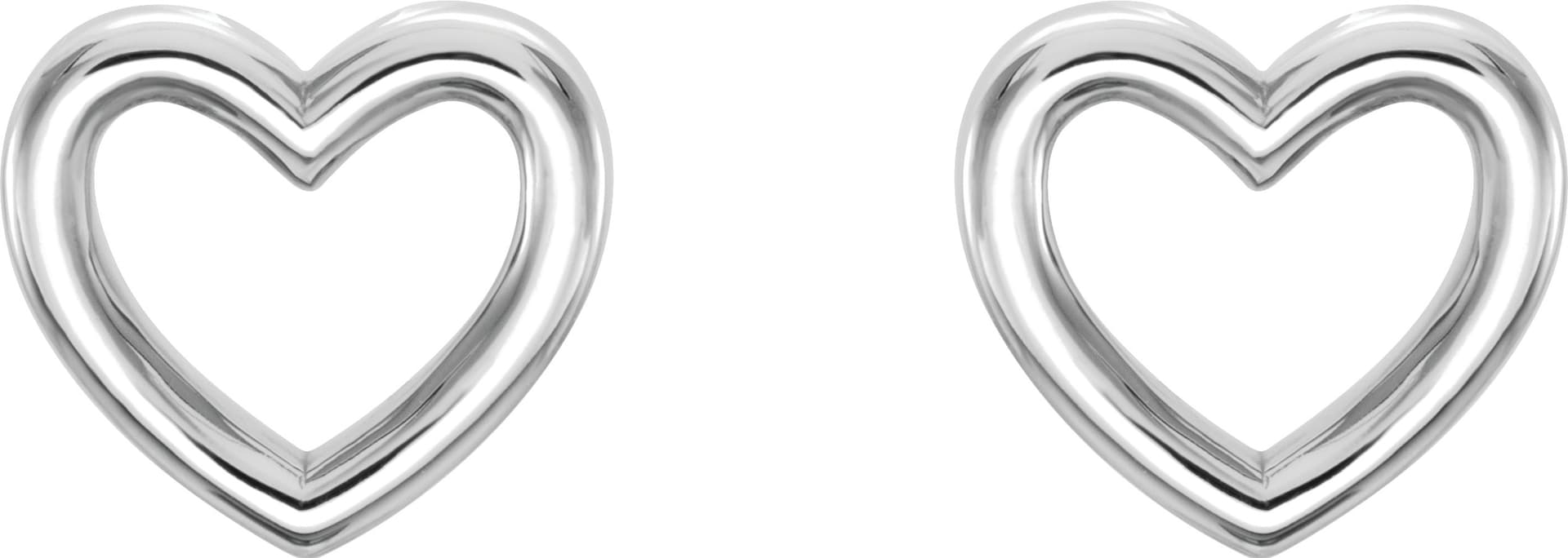 Sterling Silver Heart Earrings view 2
