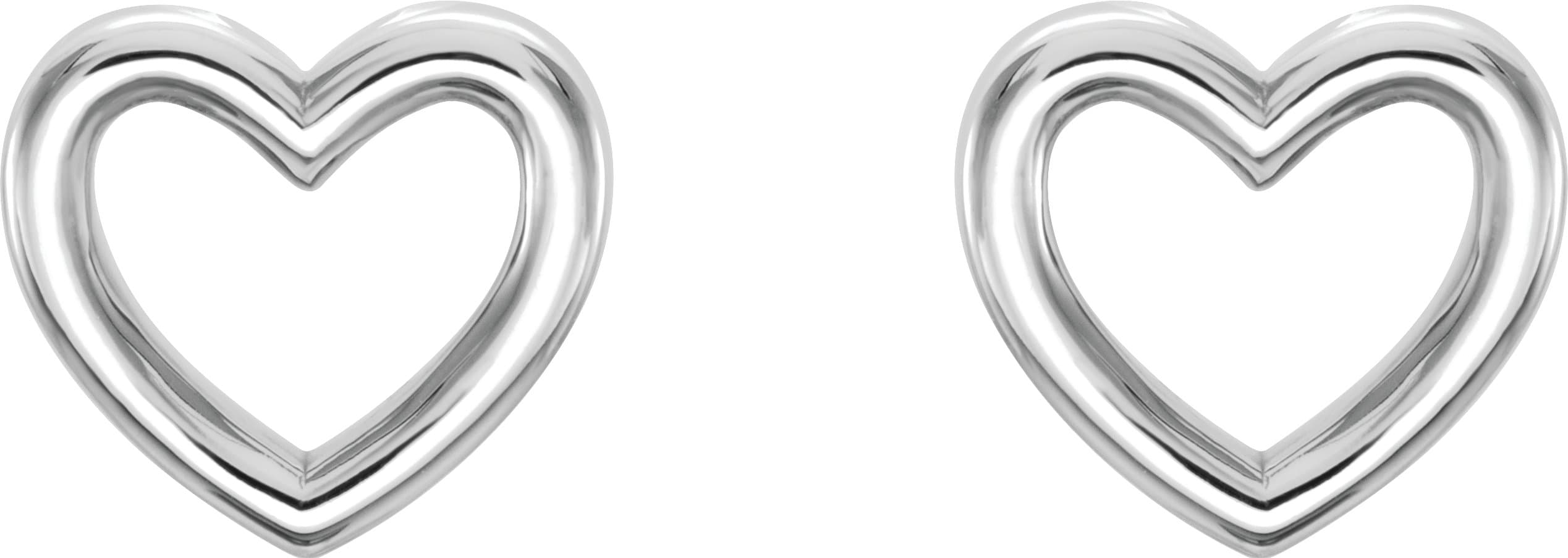 Sterling Silver Heart Earrings view 2