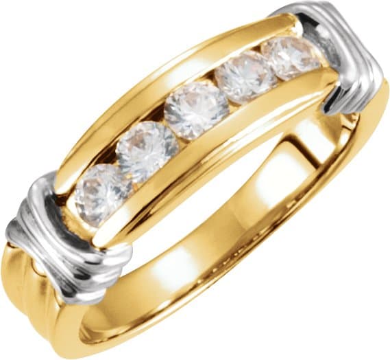14K Yellow/White 1/2 CTW Natural Diamond Band