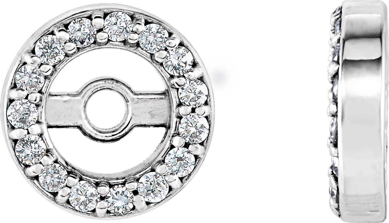 14K Rose .08 CTW Natural Diamond Earring Jackets with 4.6 mm ID