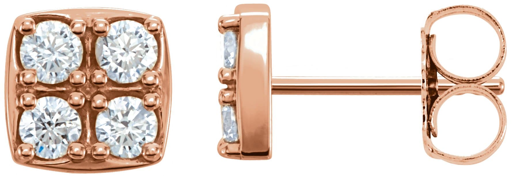 14K Rose 1/2 CTW Natural Diamond Earrings