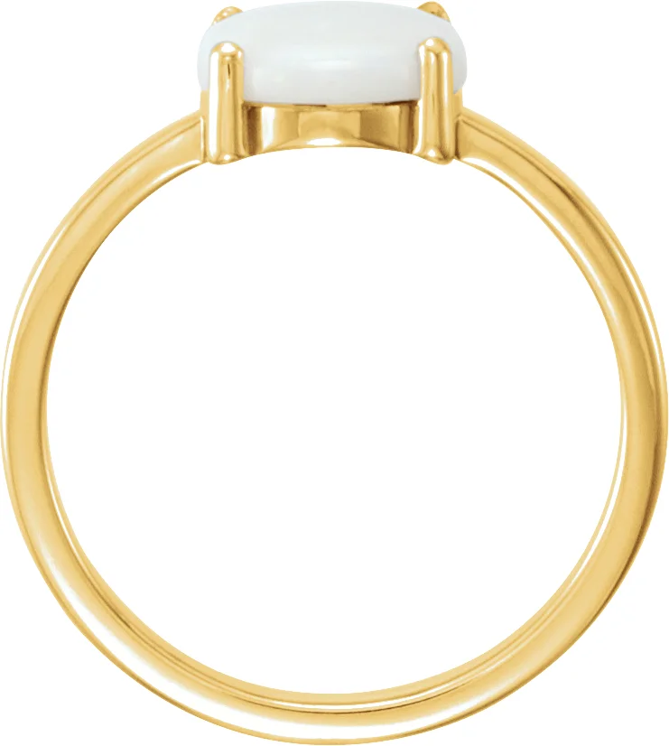 14K Yellow 10x8 mm Oval Natural Opal Cabochon Ring, view 3
