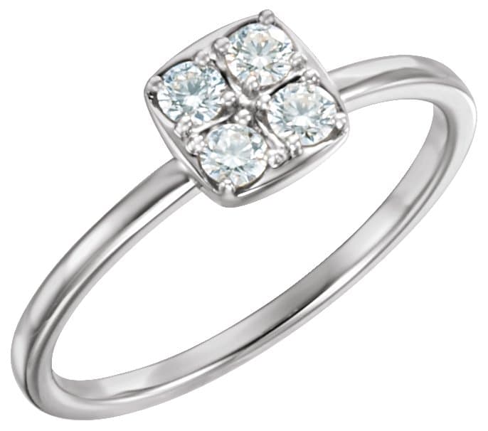 14K Rose 1/4 CTW Natural Diamond Stackable Ring