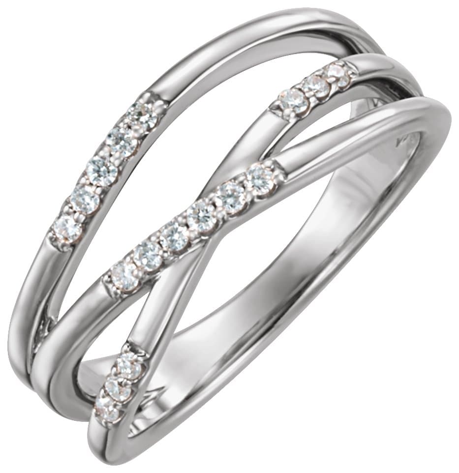 14K Rose 1/6 CTW Natural Diamond Criss-Cross Ring