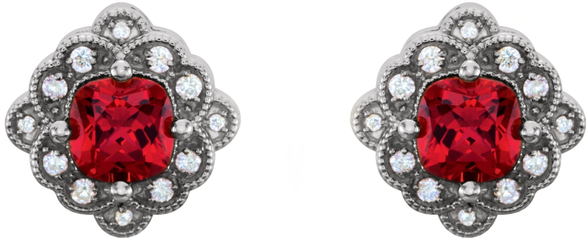 Cushion 4-Prong Vintage-Inspired Earrings view 2