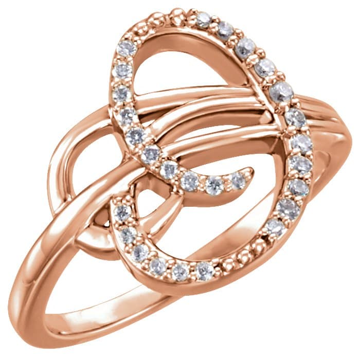 14K Rose 1/6 CTW Natural Diamond Ring