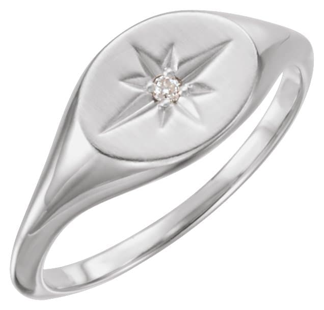 14K Rose .02 CT Natural Diamond Ring