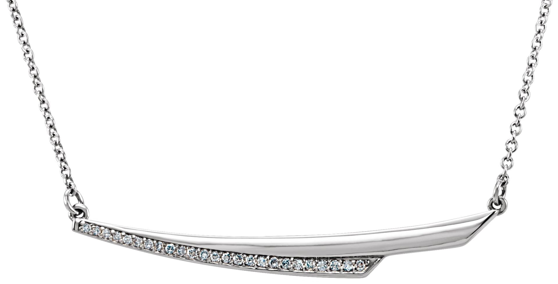 14K Rose .08 CTW Natural Diamond Bar 17.5 Necklace