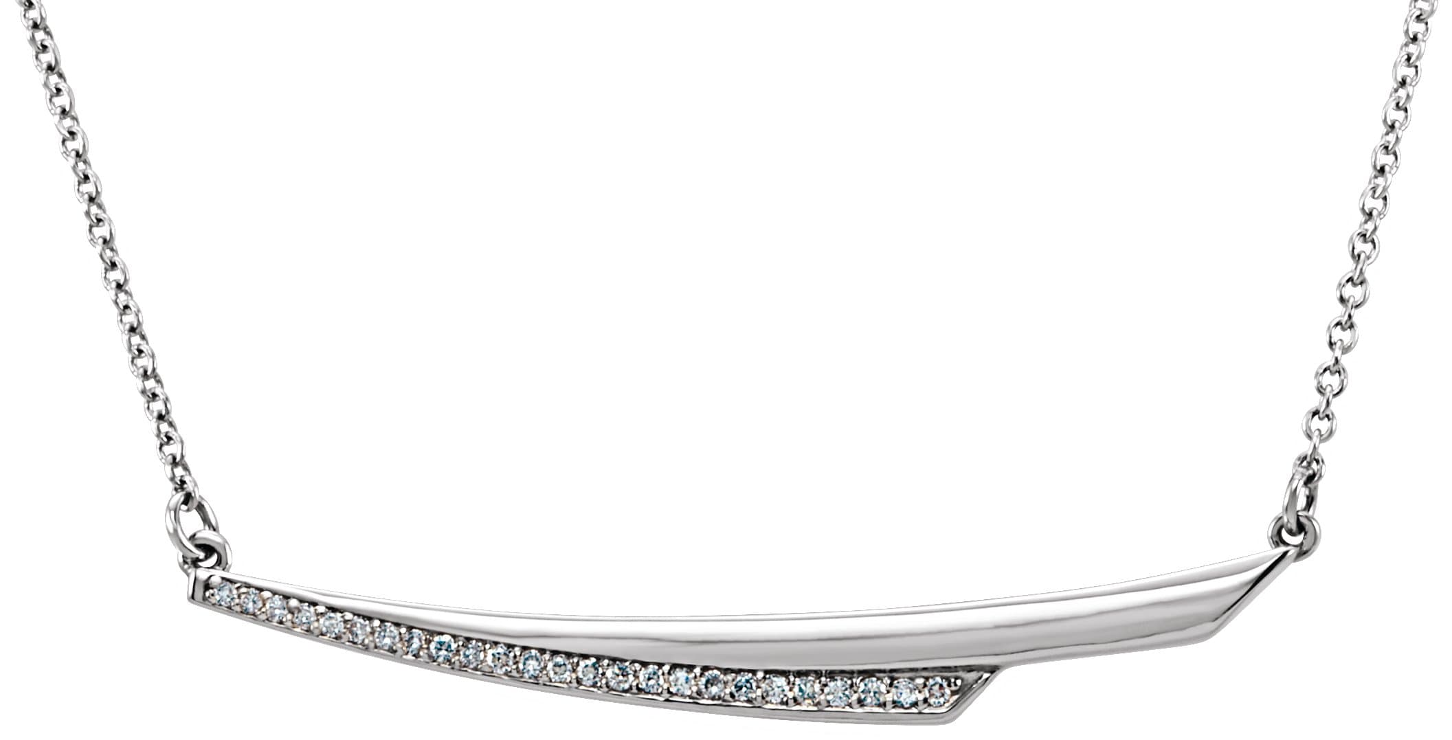 14K Rose .08 CTW Natural Diamond Bar 17.5 Necklace