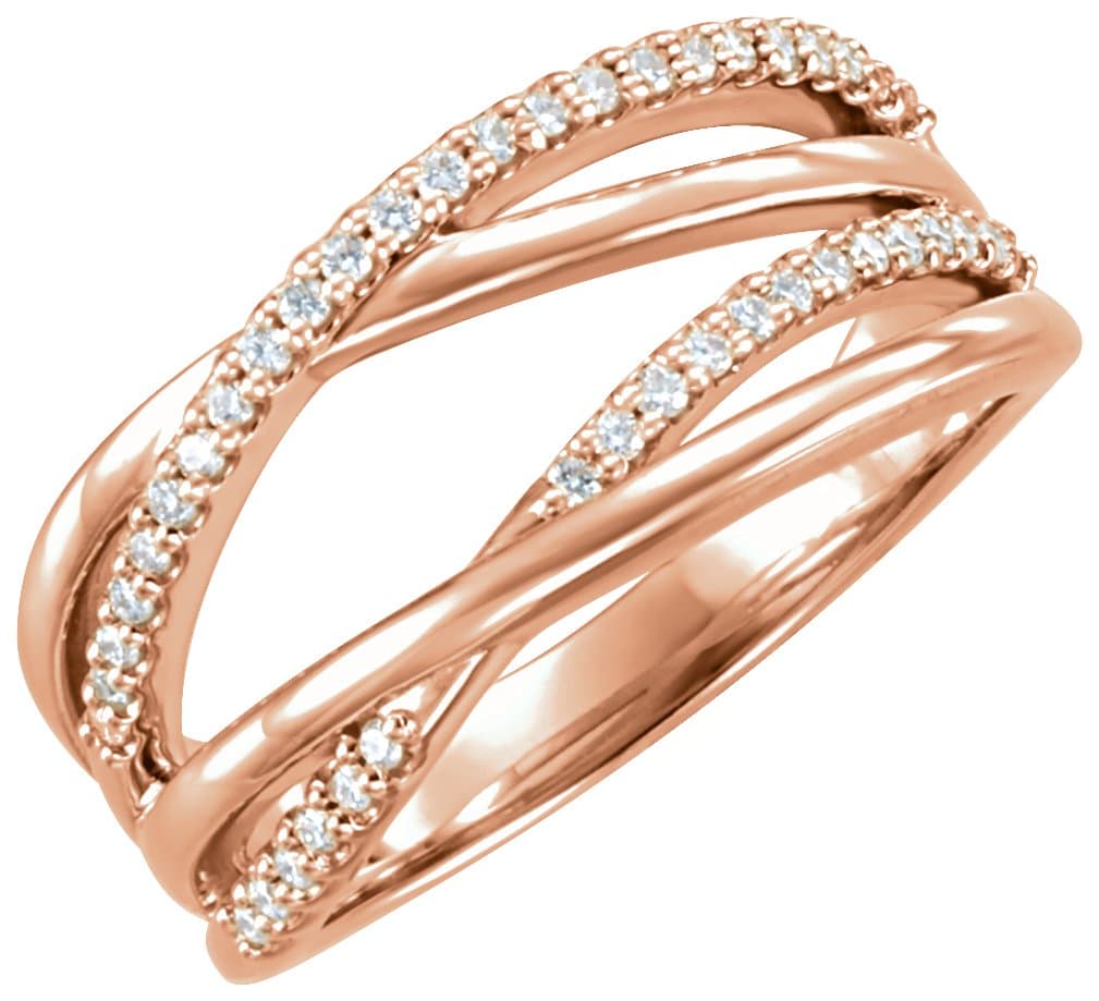 14K White Gold  1/5 CTW Natural Diamond Criss-Cross Ring 