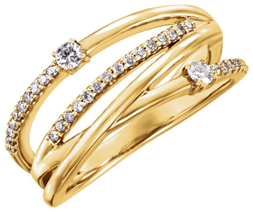 14K Rose 1/4 CTW Natural Diamond Criss-Cross Ring
