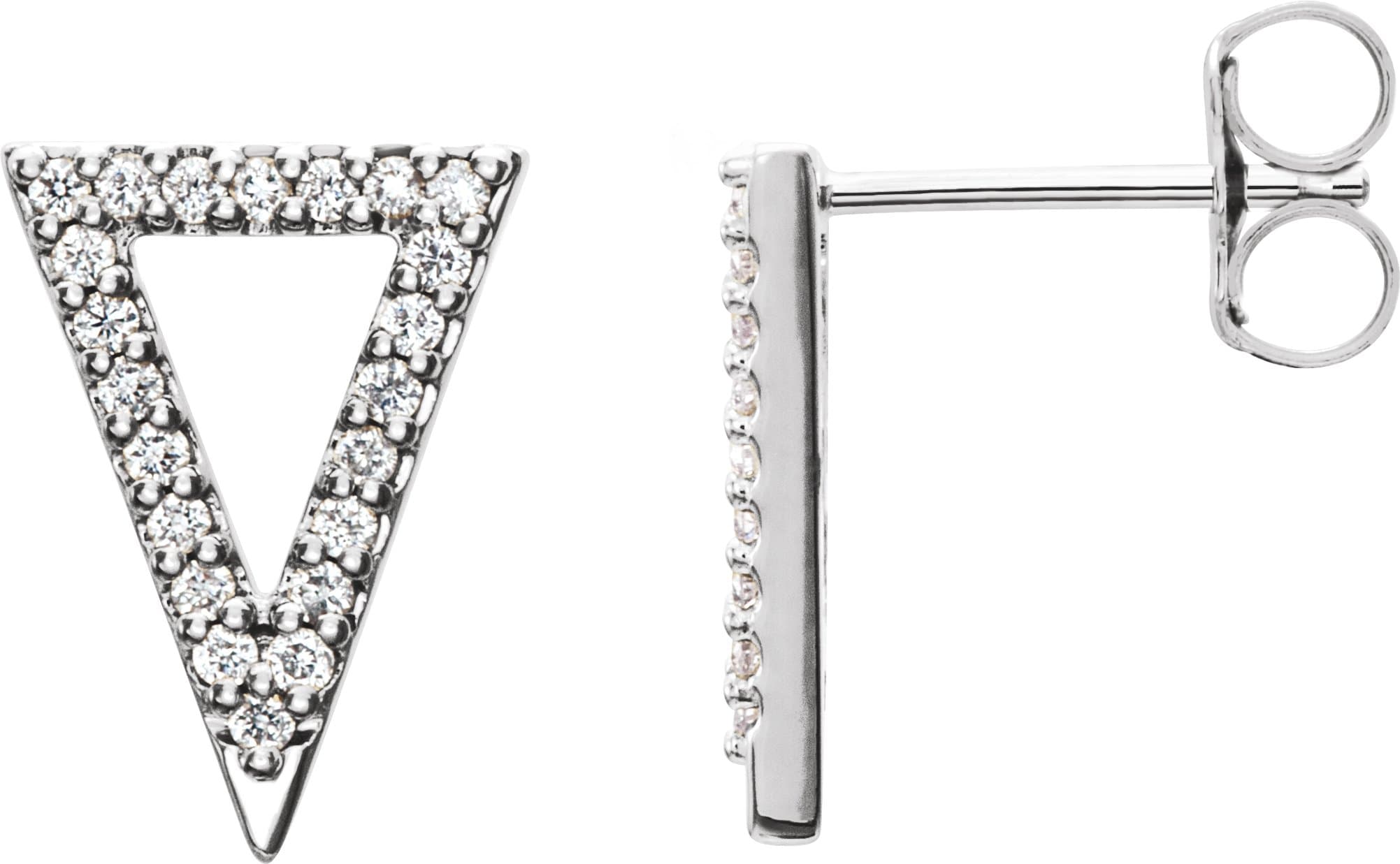 Sterling Silver 1/4 CTW Natural Diamond Triangle Earrings