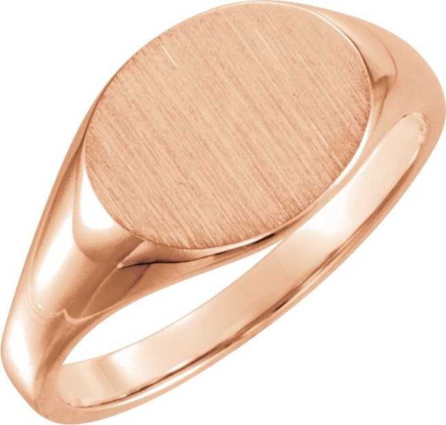 10K Yellow 12x9 mm Oval Signet Ring