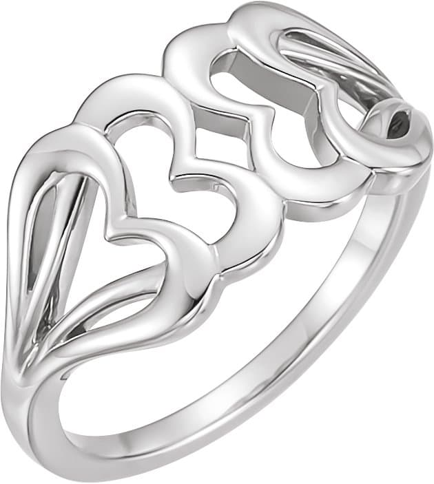 14K Rose Heart Ring