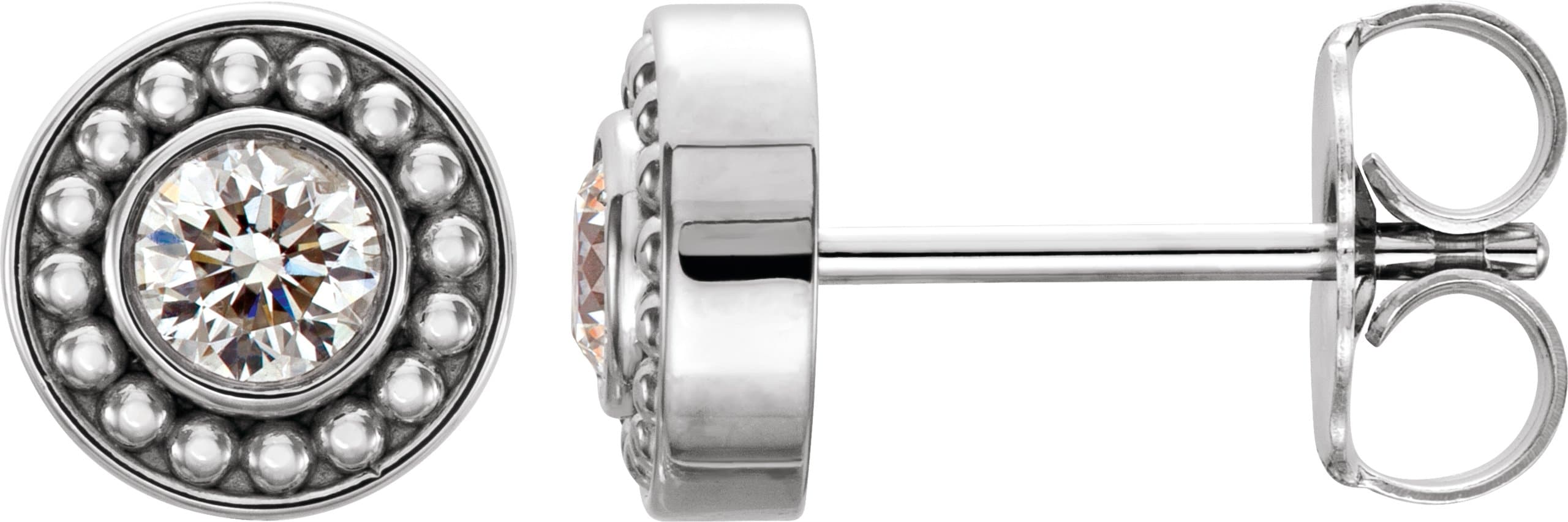 14K Rose 1/2 CTW Natural Diamond Beaded Earrings