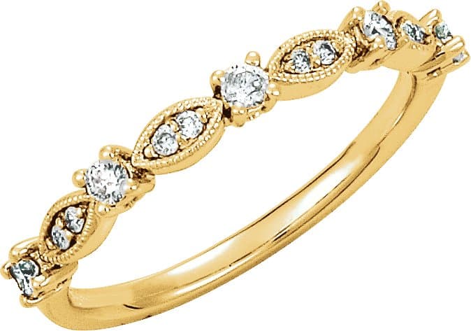 14K Rose 1/5 CTW Natural Diamond Stackable Ring