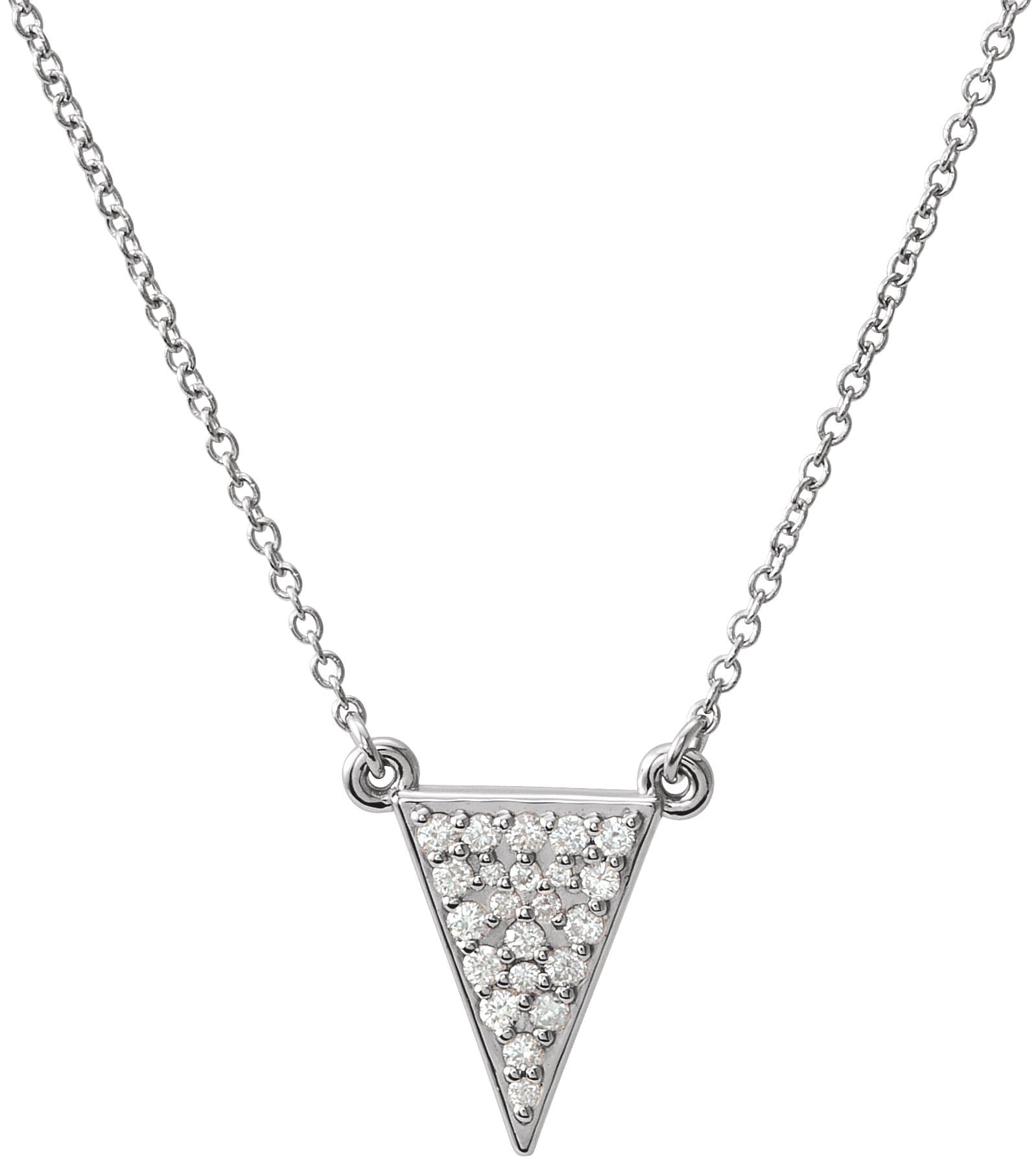 14K Rose 1/6 CTW Natural Diamond Triangle 16 Necklace
