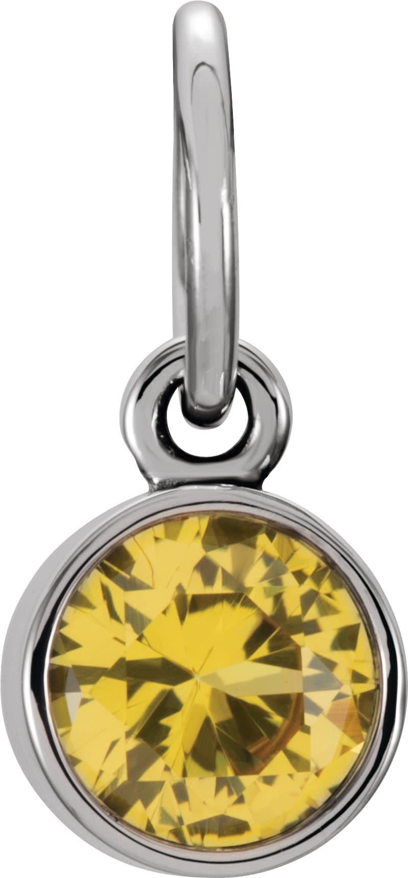 14K White Posh Mommy® Imitation Citrine Charm/Pendant