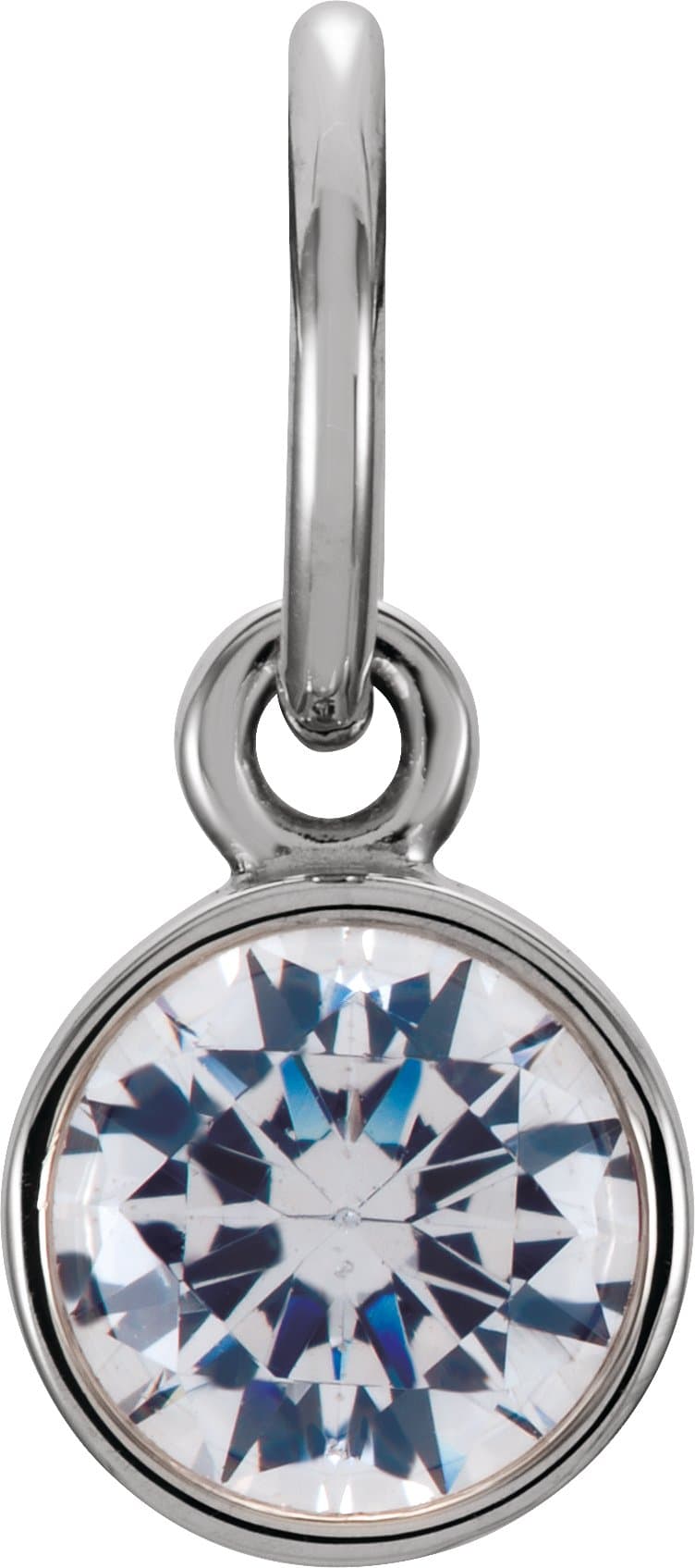 14K White Posh Mommy® Imitation Diamond Charm/Pendant