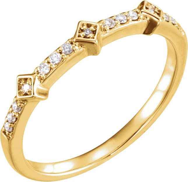14K Rose 1/10 CTW Natural Diamond Stackable Ring