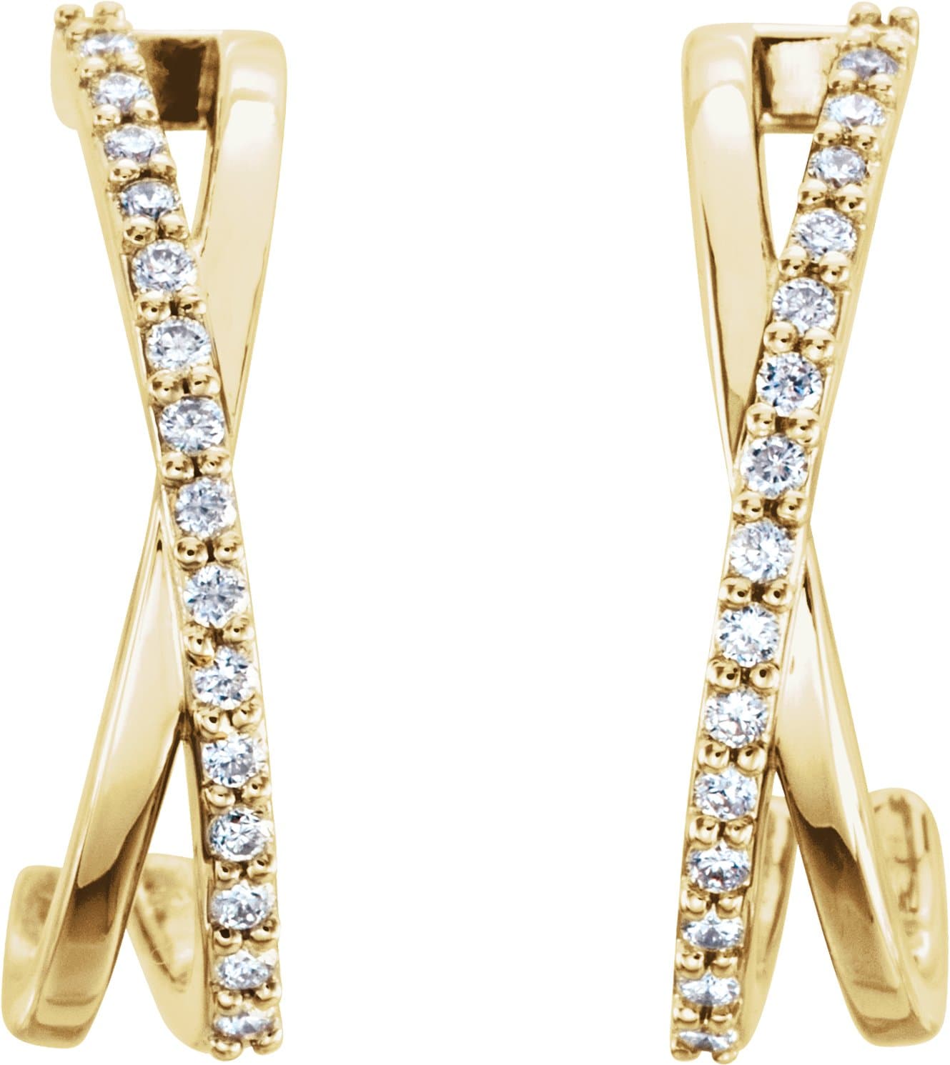 Criss-Cross J-Hoop Earrings view 2