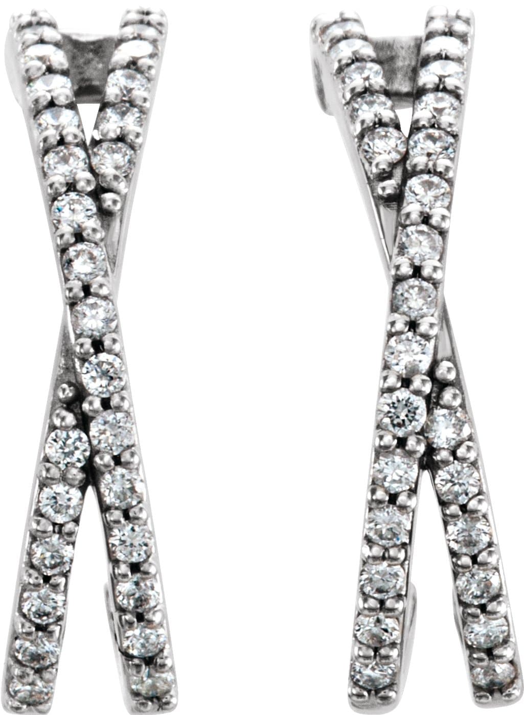 Criss-Cross J-Hoop Earrings view 2