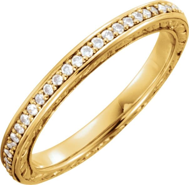14K White 1/4 CTW Natural Diamond Sculptural Eternity Band Size 7