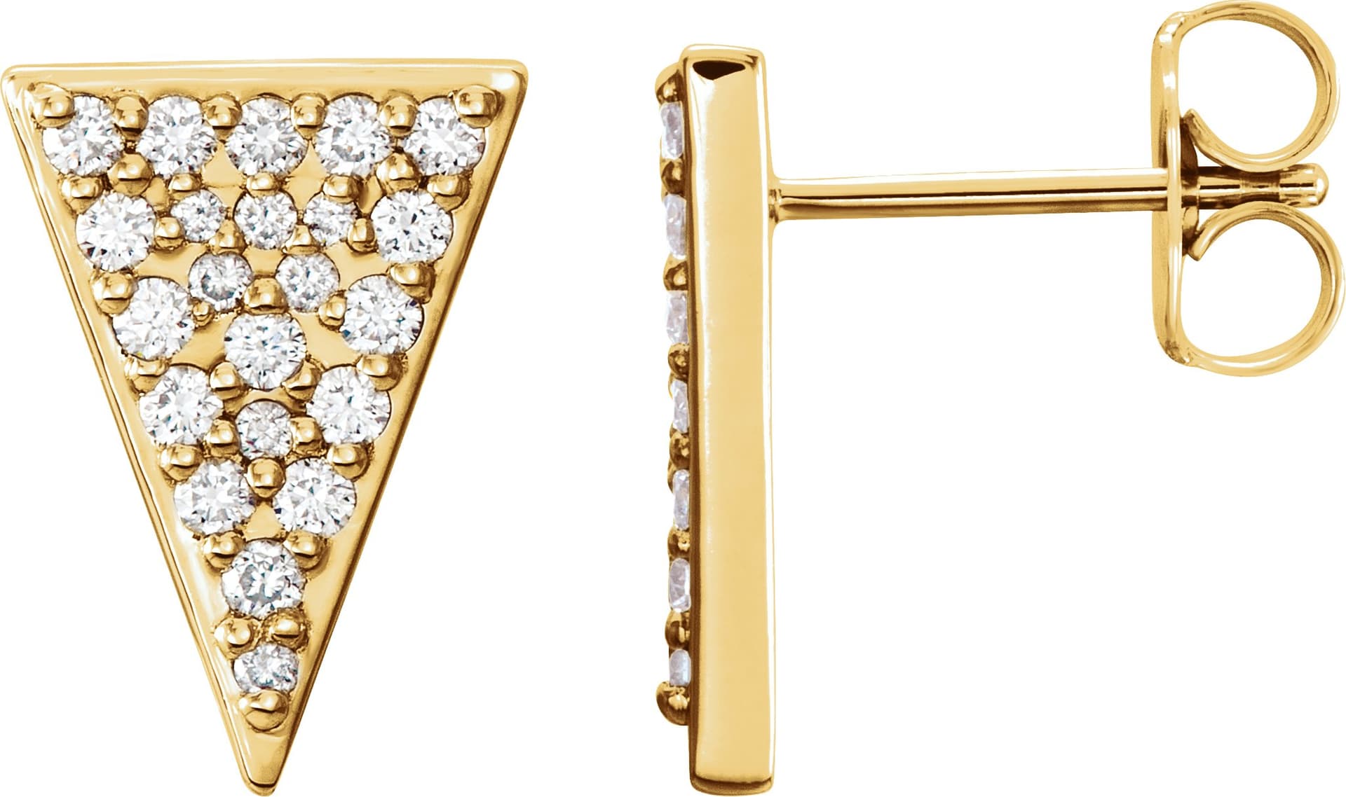 14K Rose 1/3 CTW Natural Diamond Triangle Earrings