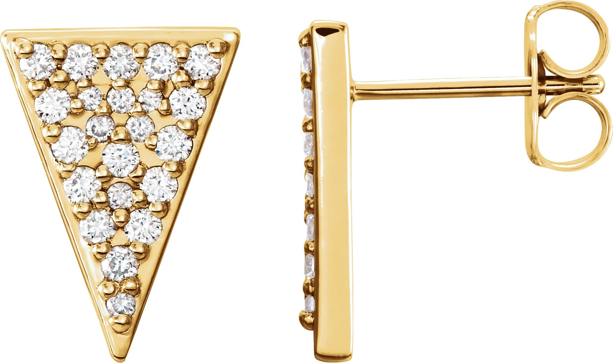 14K Rose 1/3 CTW Natural Diamond Triangle Earrings